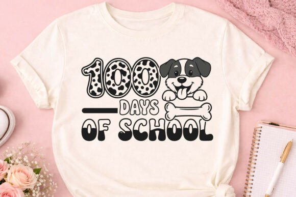 Adorable 100 Days of School Puppy SVG Design