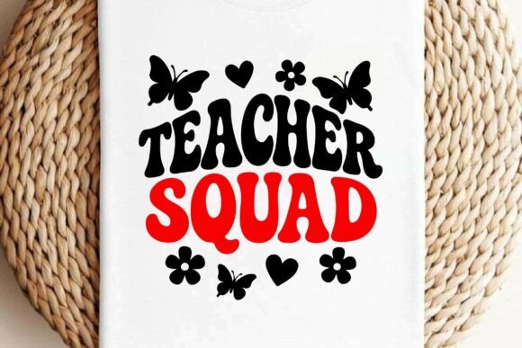 Retro Teacher Squad SVG T-shirt Design