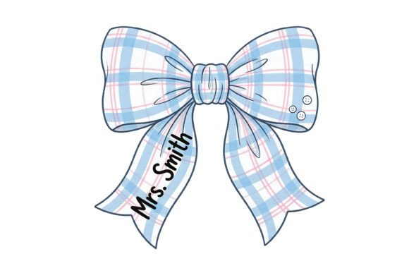 Review of Mrs Smith Plaid Bow Teacher Name SVG