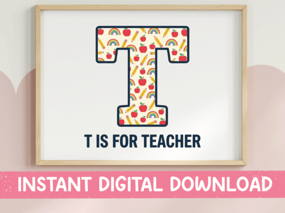 Review: T is for Teacher Letter SVG PNG