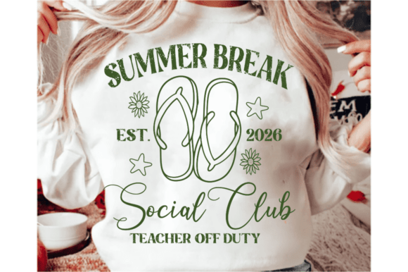 Summer Break Social Club SVG, Teacher PNG