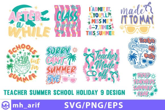 Summer Teacher School Holiday SVG Bundle Review