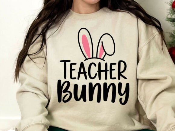 Teacher Bunny SVG PNG for Easter Embroidery