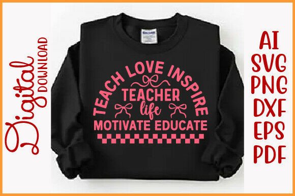 Teacher Life Svg, Teacher Coquette Svg: A Stylish Embroidery Design